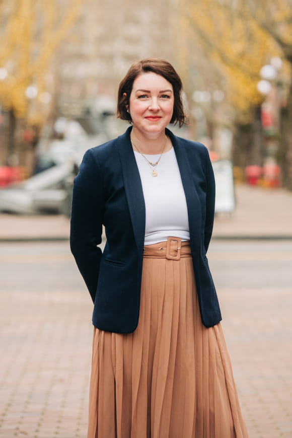 A photo of Chelsea Kellogg, founder of Pollination Communications